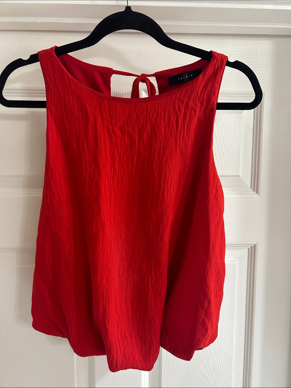 Tie-Back Red Sleeveless Tank Top